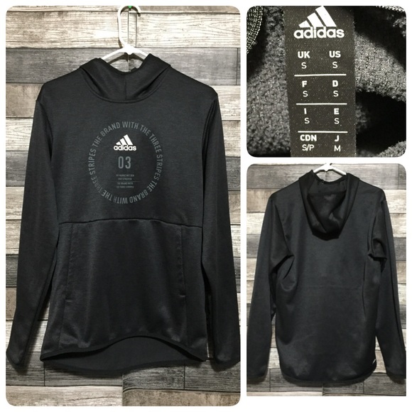 Adidas Climawarm Hoodie Men’s S Black Brand With The Three Stripes Lightweight - Picture 1 of 10